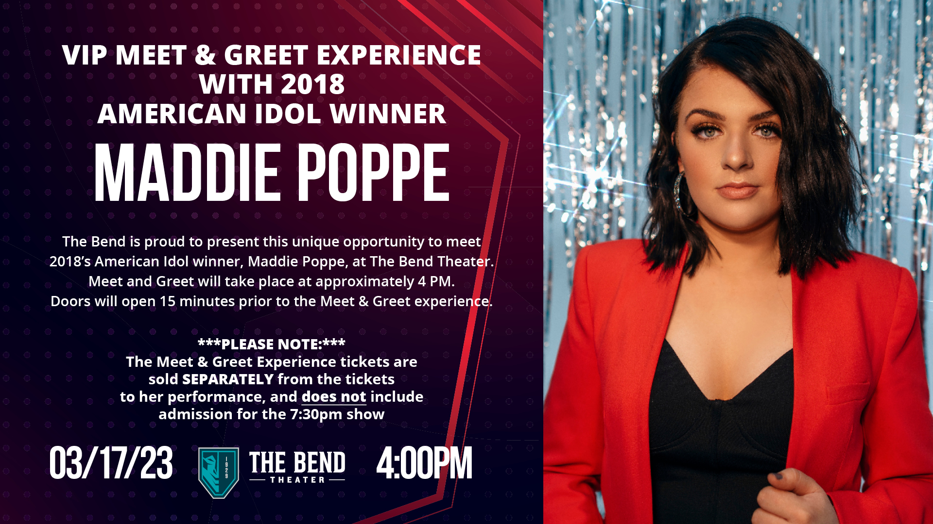 VIP Meet & Greet Experience w/ Maddie Poppe