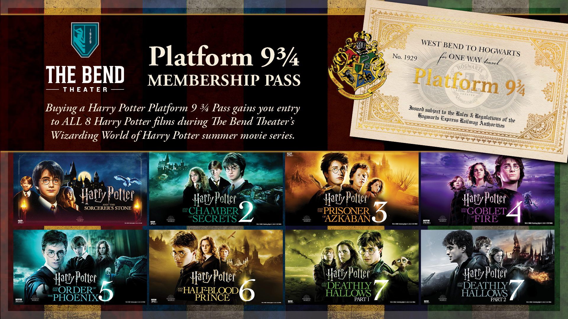 Harry Potter Platform 9 3/4 Membership Pass