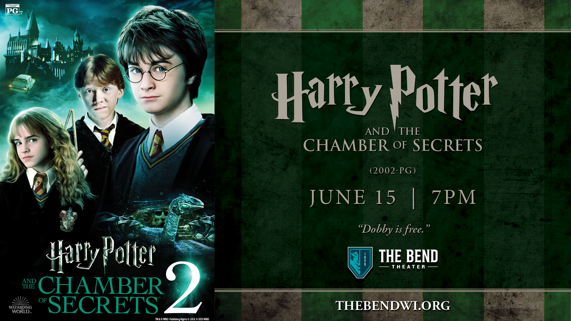 Wizarding World Nights at The Bend Theater: Harry Potter and The Chamber of Secrets (2002 - PG)