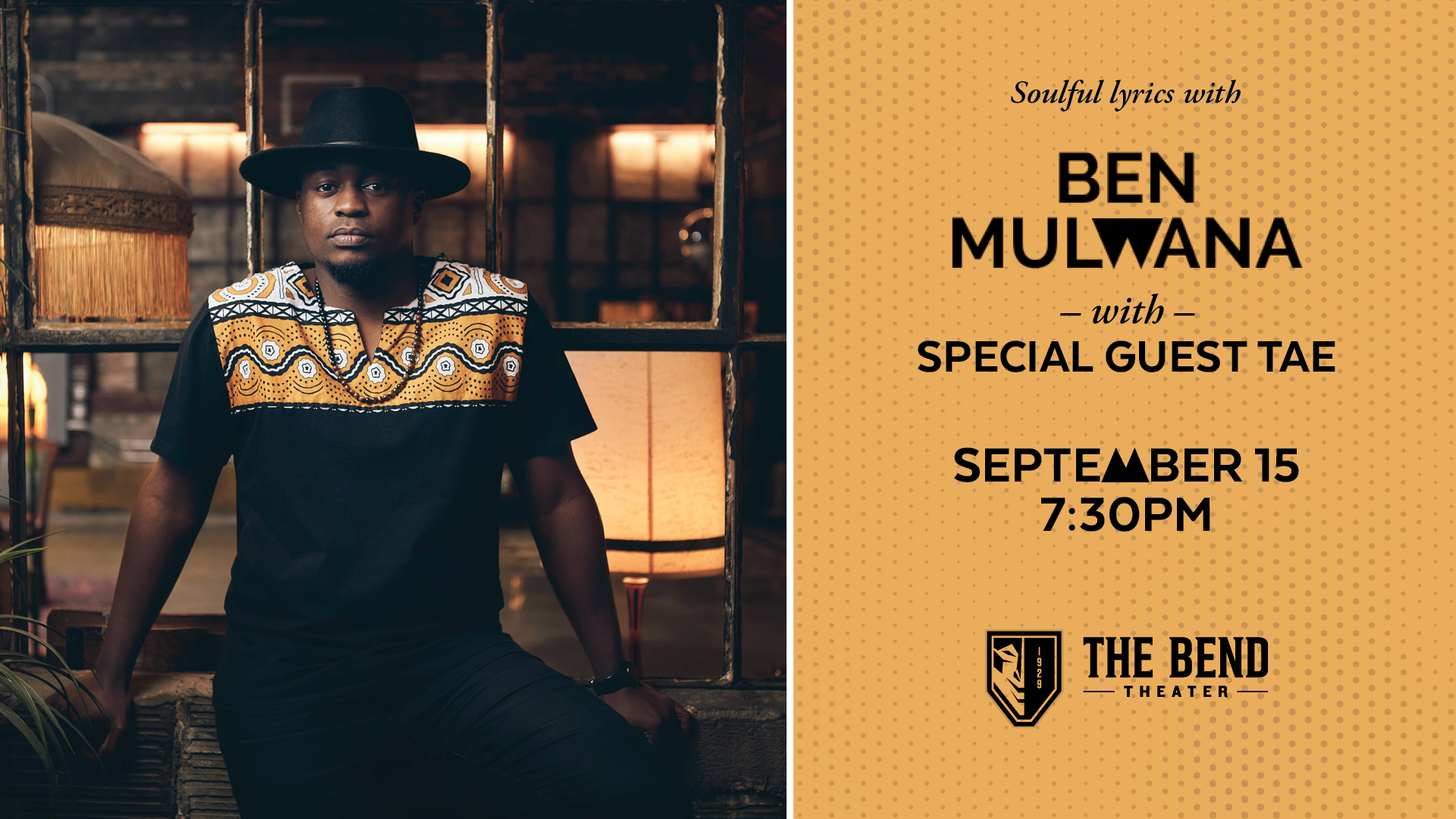 Live Music with Ben Mulwana at The Bend Theater