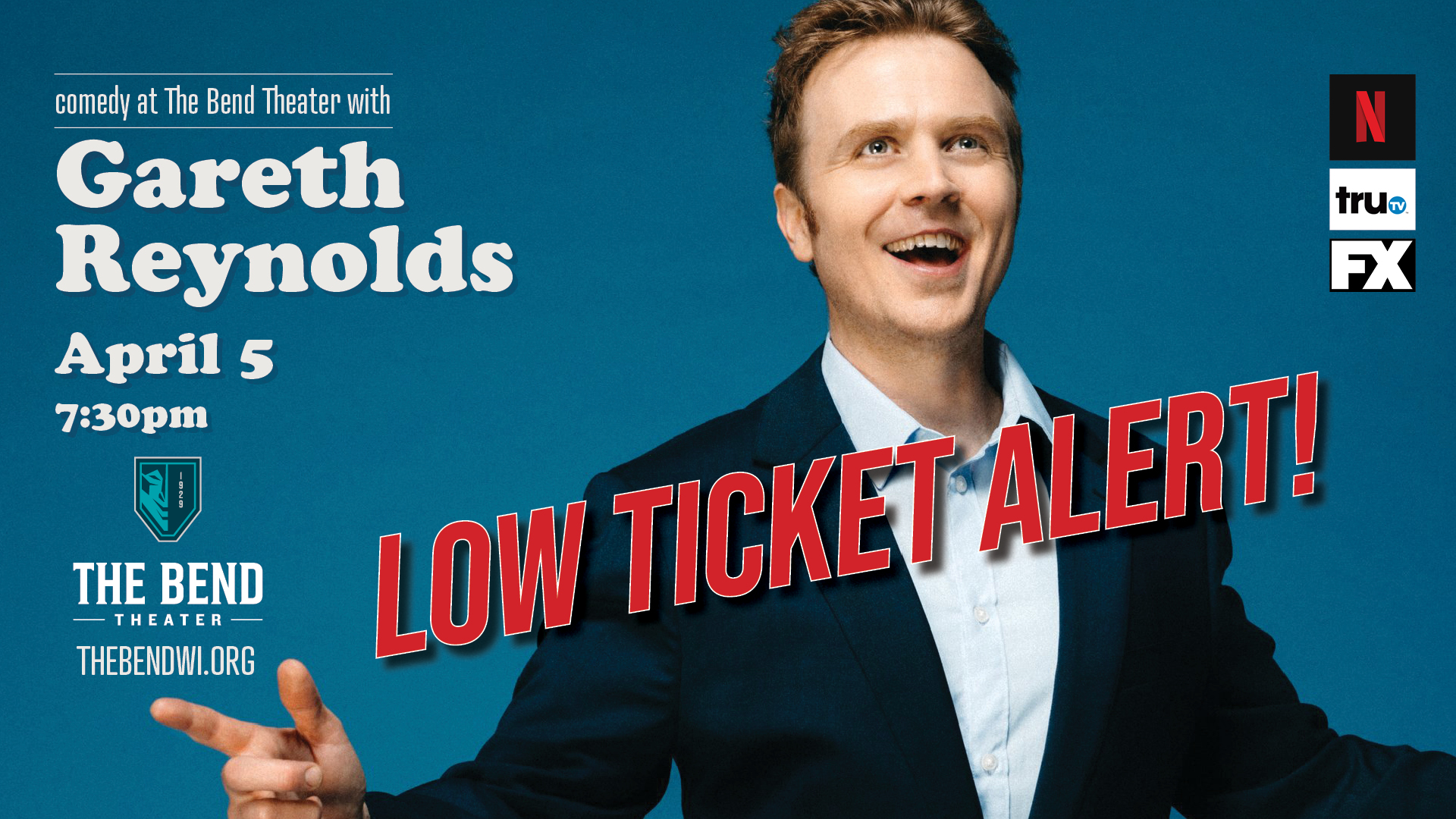 Comedy Nights at The Bend Theater with Gareth Reynolds