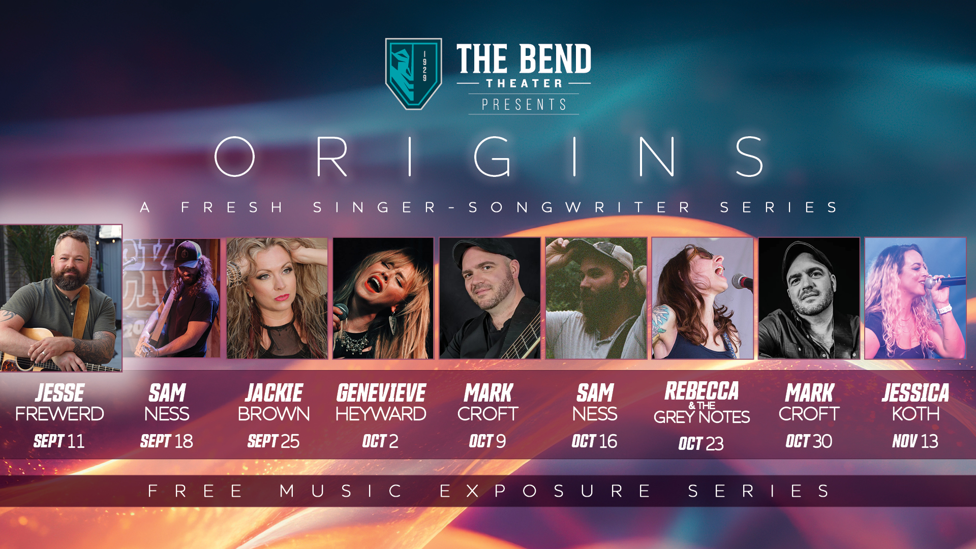 Origins Singer-Songwriter Series - September 11th through November 13th