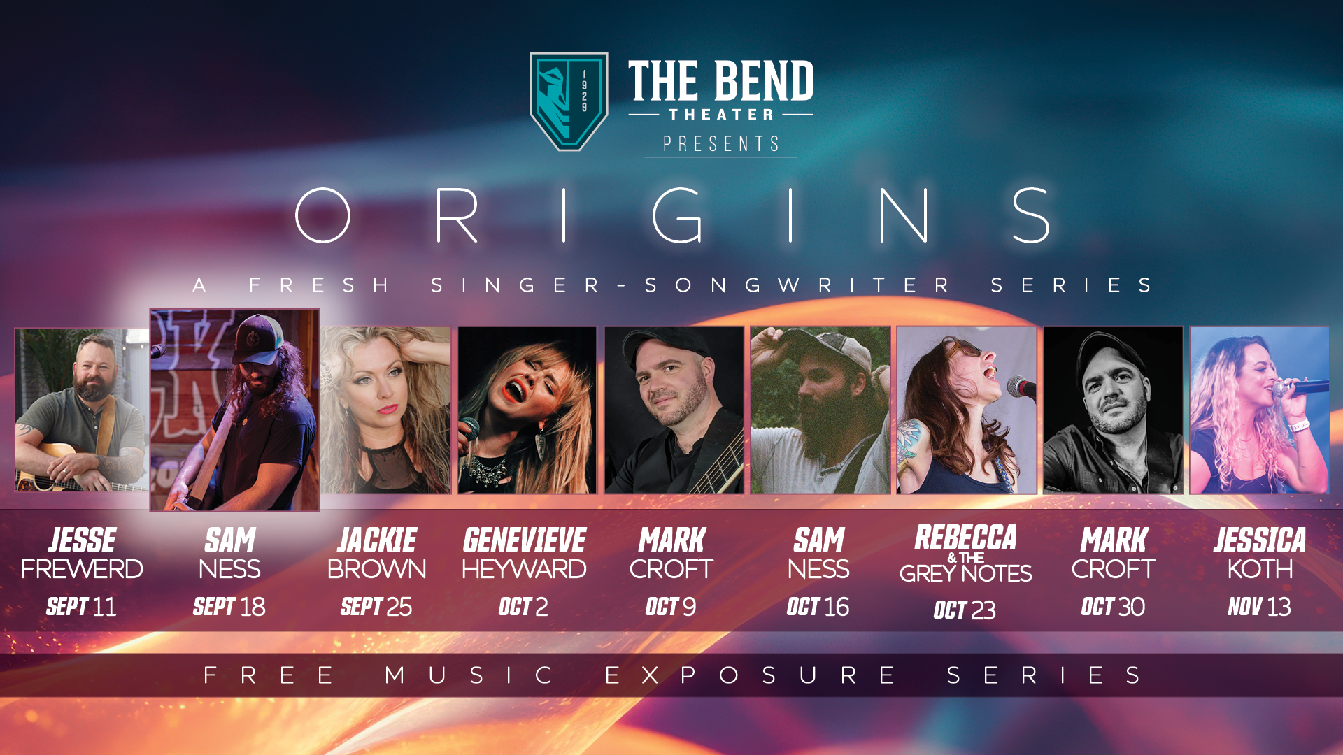 ORIGINS - A Fresh Singer-Songwriter Series - Sept 18 - Sam Ness