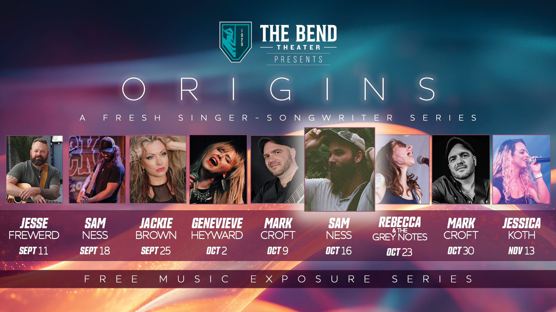 Origins Singer-Songwriter Series - September 11th through November 13th