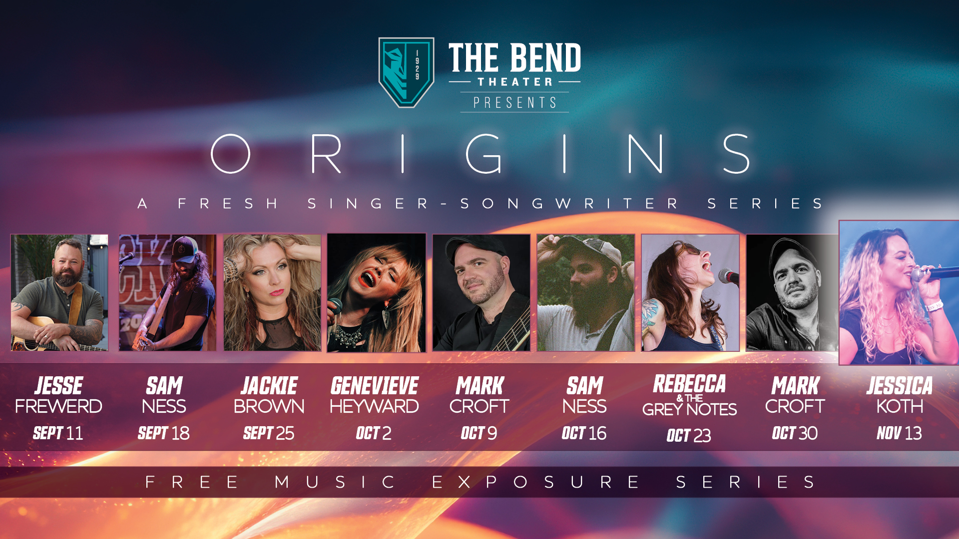 Origins Singer-Songwriter Series - September 11th through November 13th