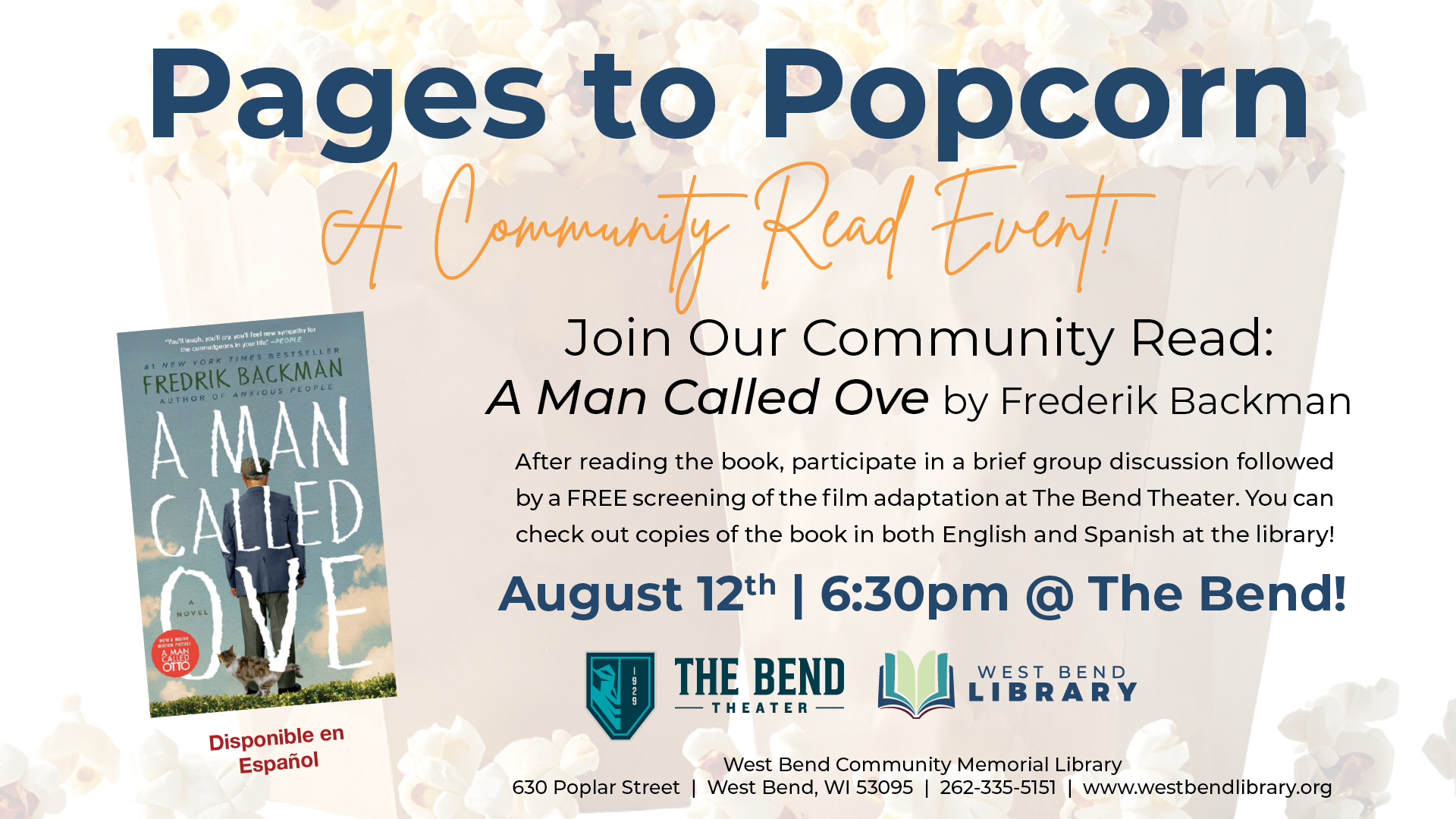 Pages to Popcorn: A WB Library Community Read Event!
