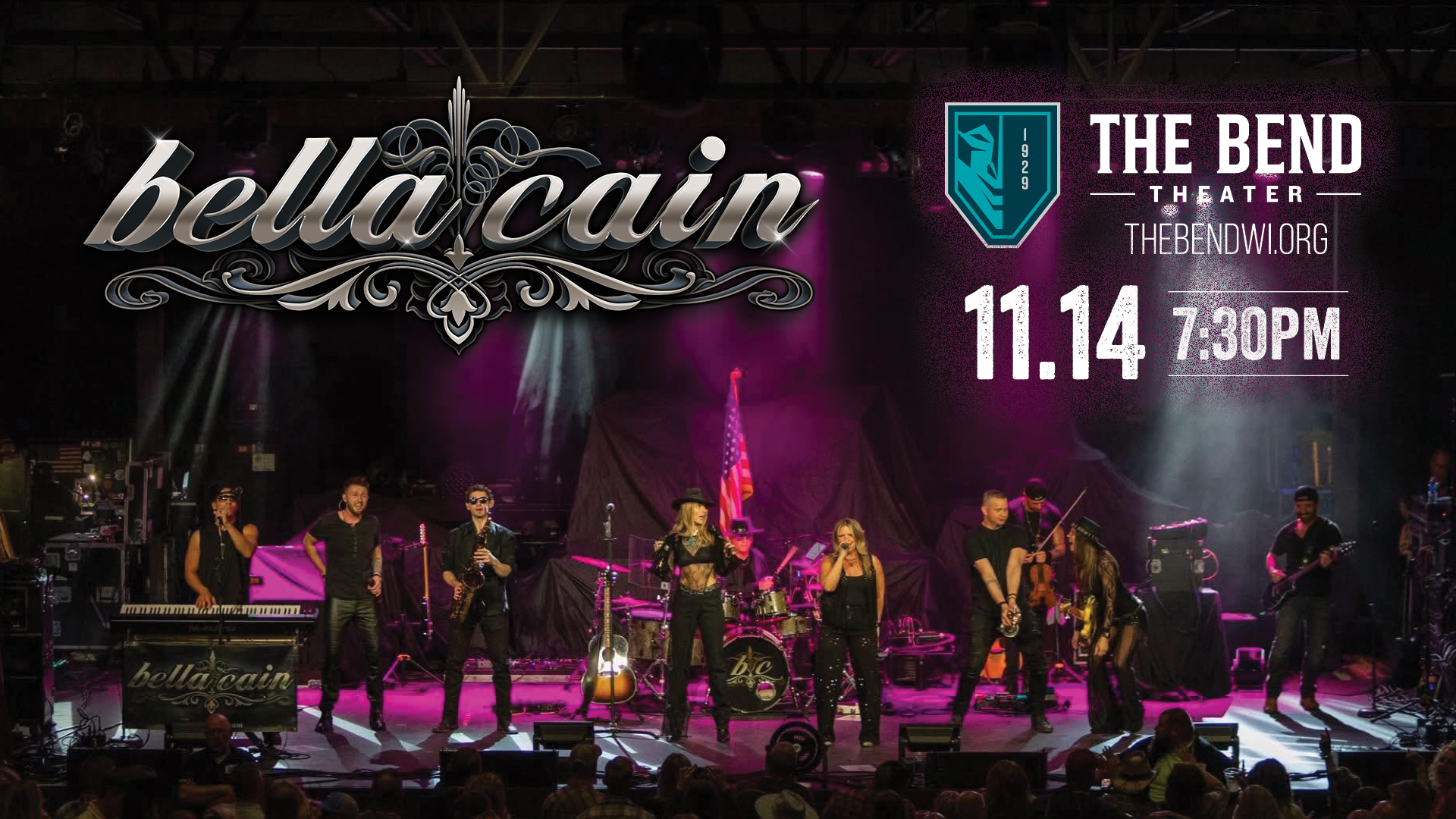 Bella Cain Live at The Bend Theater in West Bend November 14th!