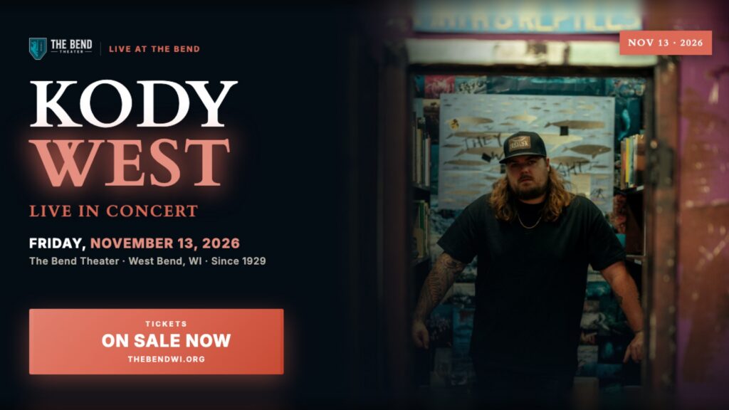 Kody West live in concert at The Bend Theater, November 13, 2026